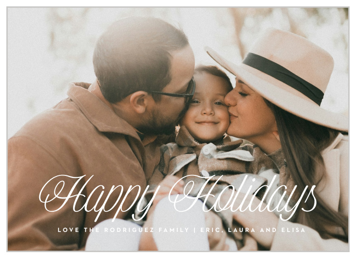 Share your cherished memories with loved ones this year with our Peaceful Calligraphy Holiday Cards.