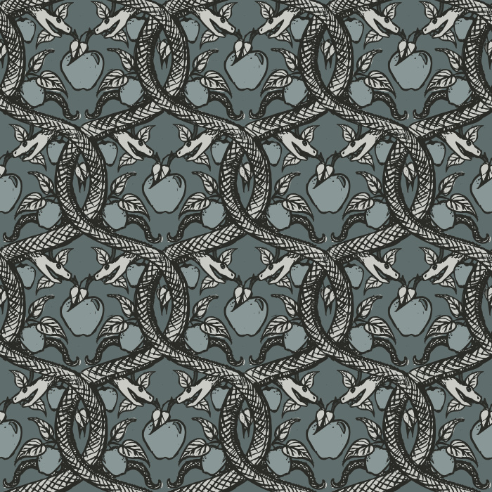 Enrich your walls with our Knowledge Tree wallpaper, featuring bold branches, green leaves, and red fruit on beige.