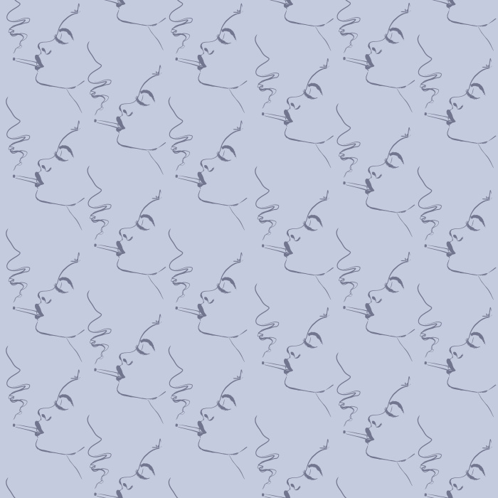 Elevate your walls with our Velvet Smoke Wallpaper, featuring elegant continuous line art faces in a soft gray and cream palette.