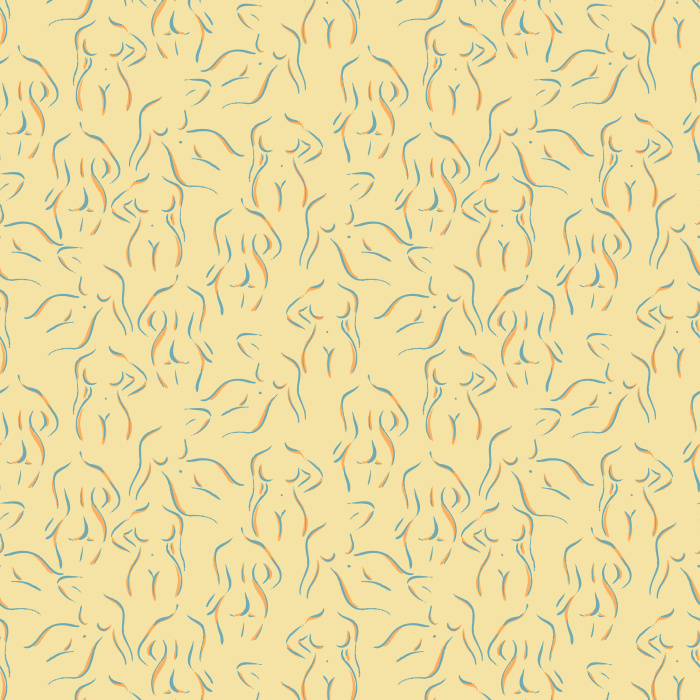 Celebrate modern artistry with our Female Bodies Wallpaper, showcasing elegant continuous line silhouettes of women.