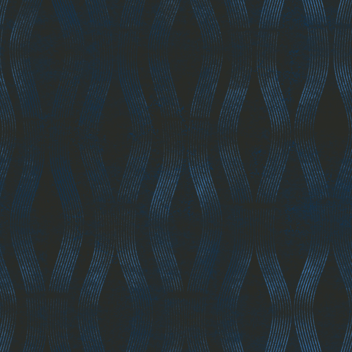 Transform your walls with this Faux Metallic Wallpaper featuring a deep navy and black geometric pattern with a subtle reflective effect.