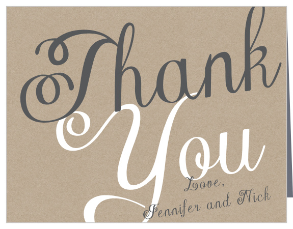 Elegant Kraft Wedding Thank You Cards