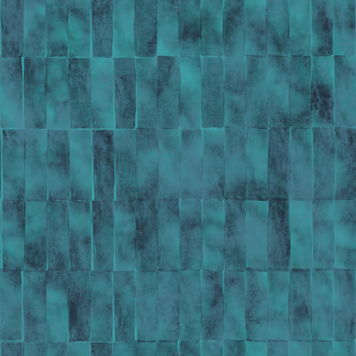 The Terra Tile Wallpaper showcases a handcrafted, artisan-inspired tile pattern in soothing sage green tones that create a fresh, organic feel.