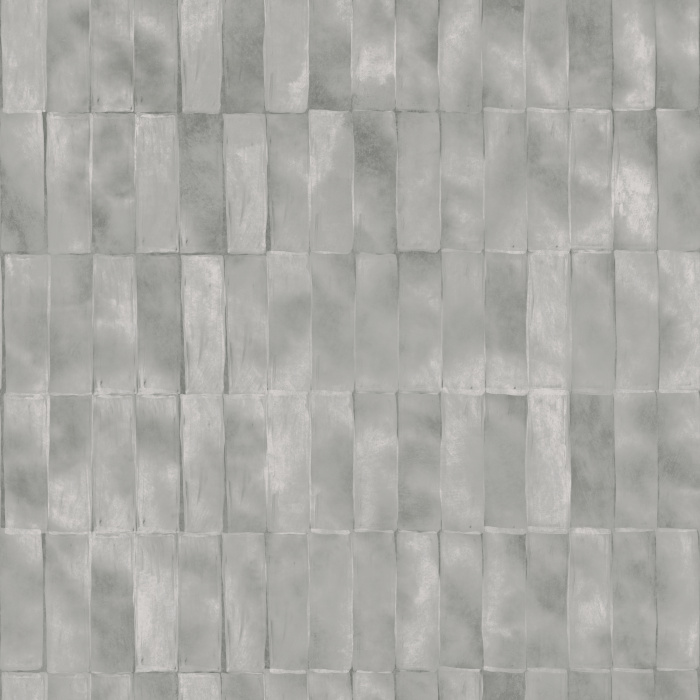 The Terra Tile Wallpaper showcases a handcrafted, artisan-inspired tile pattern in soothing sage green tones that create a fresh, organic feel.