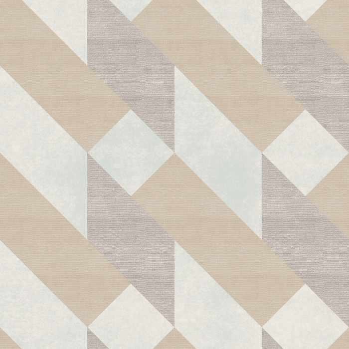 The Textured Diagonals Wallpaper features a bold geometric pattern with alternating angled stripes in calming shades of blue, green, and gray.