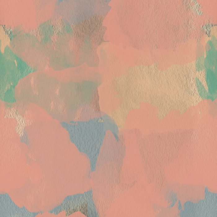 The Textured Patina Wallpaper features a soft, watercolor-style blend of muted teal, sage, and gray tones that evoke the timeless beauty of aged walls.