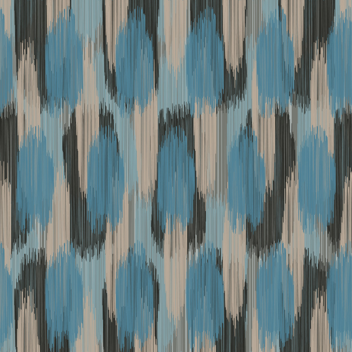 The Stria Weave Wallpaper features a bold, handwoven-inspired pattern in earthy tan and deep blue tones that bring texture and visual movement to any room.