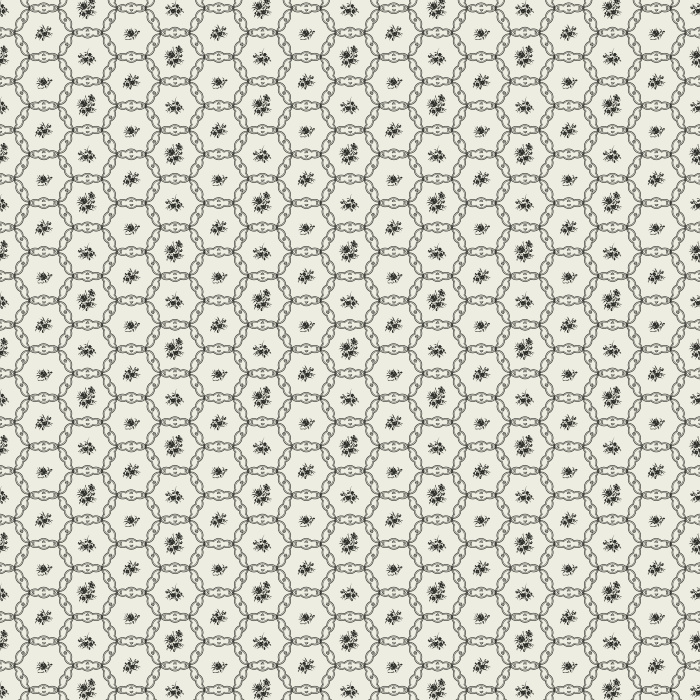 The Tea Saucers Wallpaper features a delicate geometric pattern of interlocking circles and dots inspired by vintage teacup motifs.