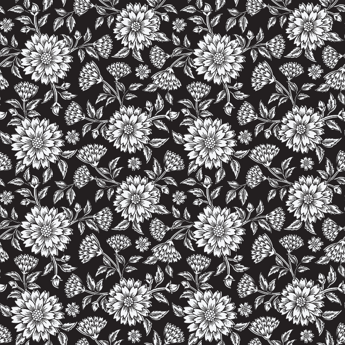 The Pressed Carnation Wallpaper features a delicate floral design of softly outlined blooms in cream on a warm taupe background.