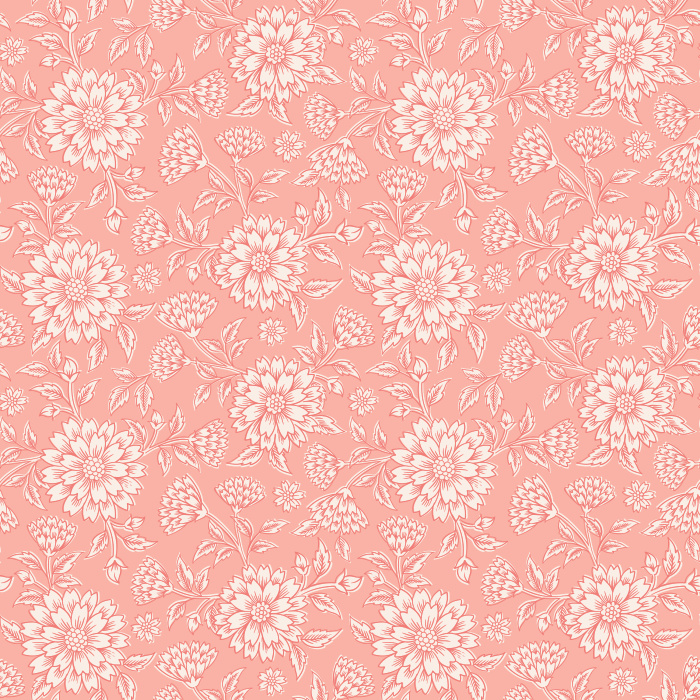 The Pressed Carnation Wallpaper features a delicate floral design of softly outlined blooms in cream on a warm taupe background.
