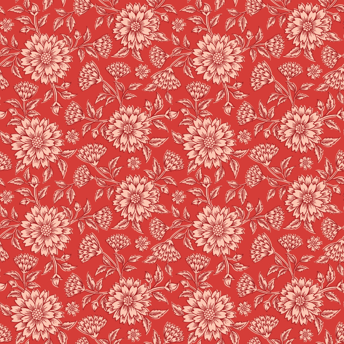 The Pressed Carnation Wallpaper features a delicate floral design of softly outlined blooms in cream on a warm taupe background.