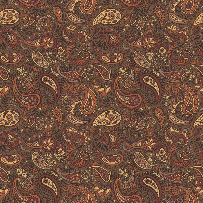 The Vintage Paisley Wallpaper features a flowing pattern of intricate paisley motifs in soft sage green and cream tones.