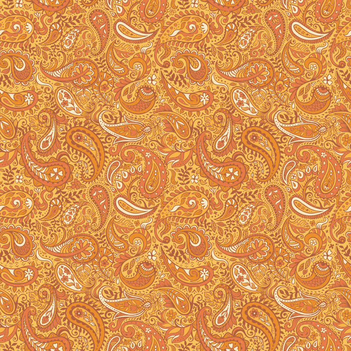 The Vintage Paisley Wallpaper features a flowing pattern of intricate paisley motifs in soft sage green and cream tones.