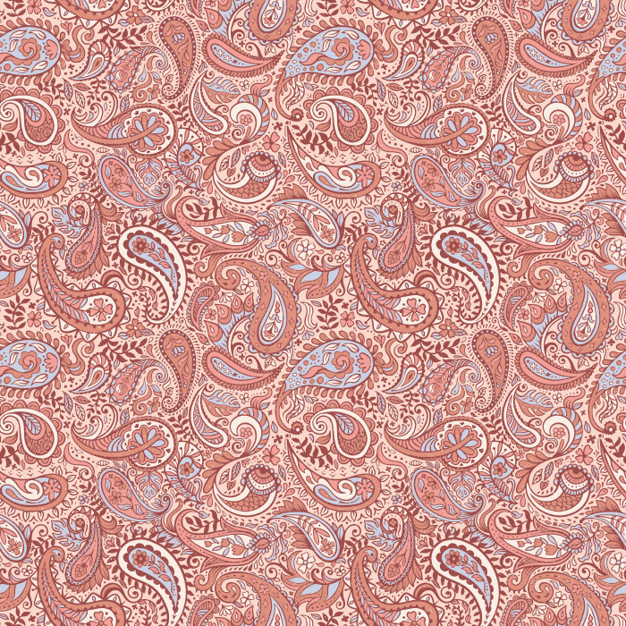 The Vintage Paisley Wallpaper features a flowing pattern of intricate paisley motifs in soft sage green and cream tones.