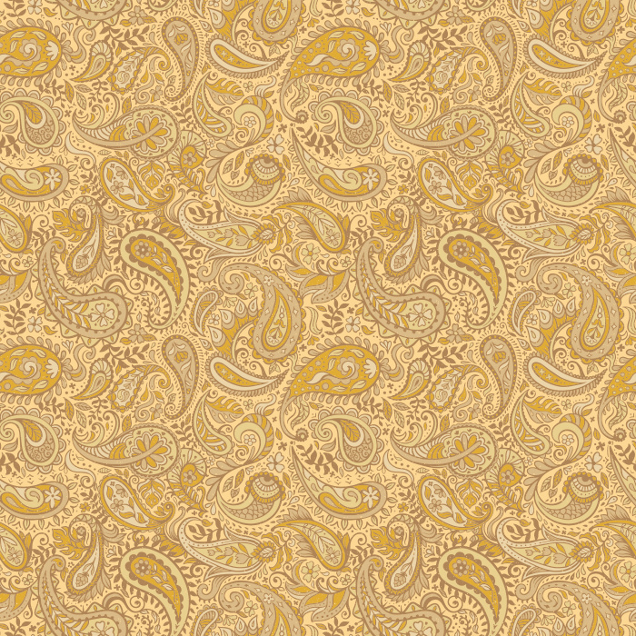 The Vintage Paisley Wallpaper features a flowing pattern of intricate paisley motifs in soft sage green and cream tones.