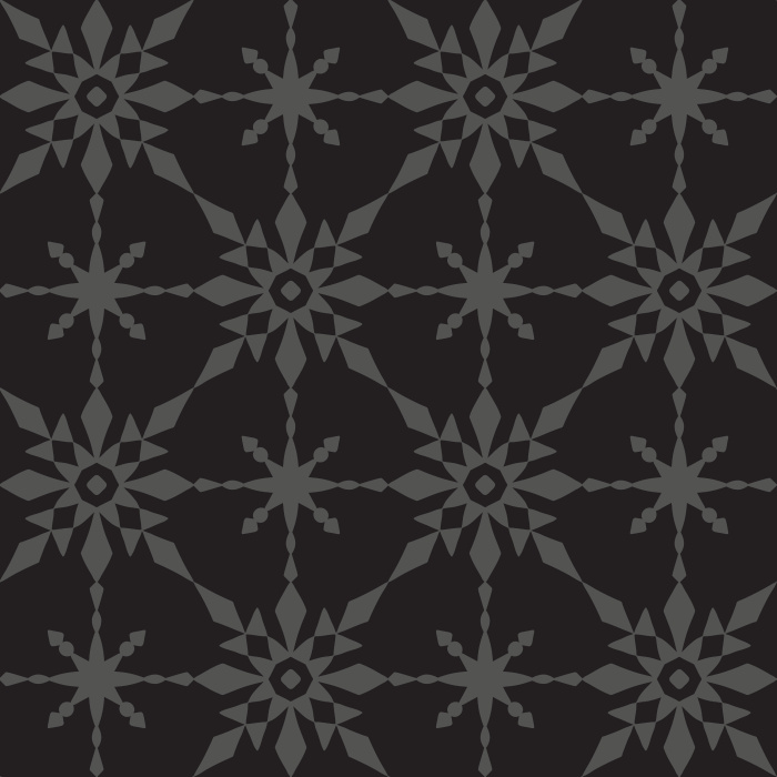 The Retro Quilt Wallpaper features a geometric floral star pattern in warm golden yellow on a soft cream background, inspired by mid-century quilt designs.