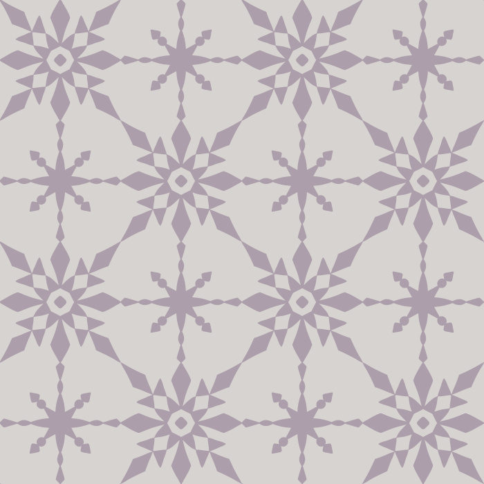 The Retro Quilt Wallpaper features a geometric floral star pattern in warm golden yellow on a soft cream background, inspired by mid-century quilt designs.