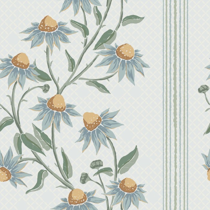 The Soft Florals Wallpaper features delicate blush-pink blooms with graceful green leaves on a soft cream background, creating a romantic and vintage-inspired look.