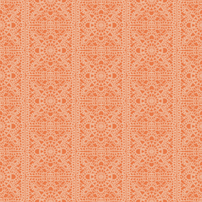 The Granny Crochet Wallpaper captures the cozy nostalgia of handwoven textiles, featuring intricate lace-inspired motifs in a soft charcoal gray on a warm neutral base.