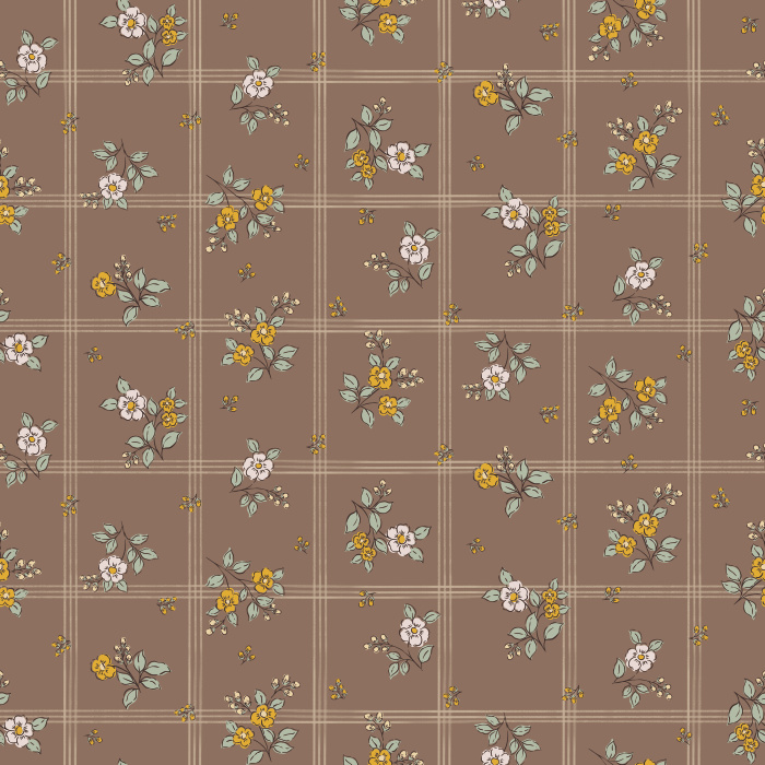 The Petal Flurry Wallpaper brings fresh vintage charm to any room with its delicate clusters of soft yellow and sage green flowers arranged in a dainty grid pattern.