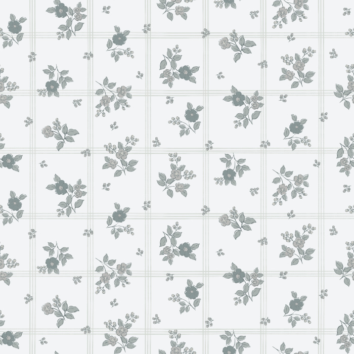 The Petal Flurry Wallpaper brings fresh vintage charm to any room with its delicate clusters of soft yellow and sage green flowers arranged in a dainty grid pattern.