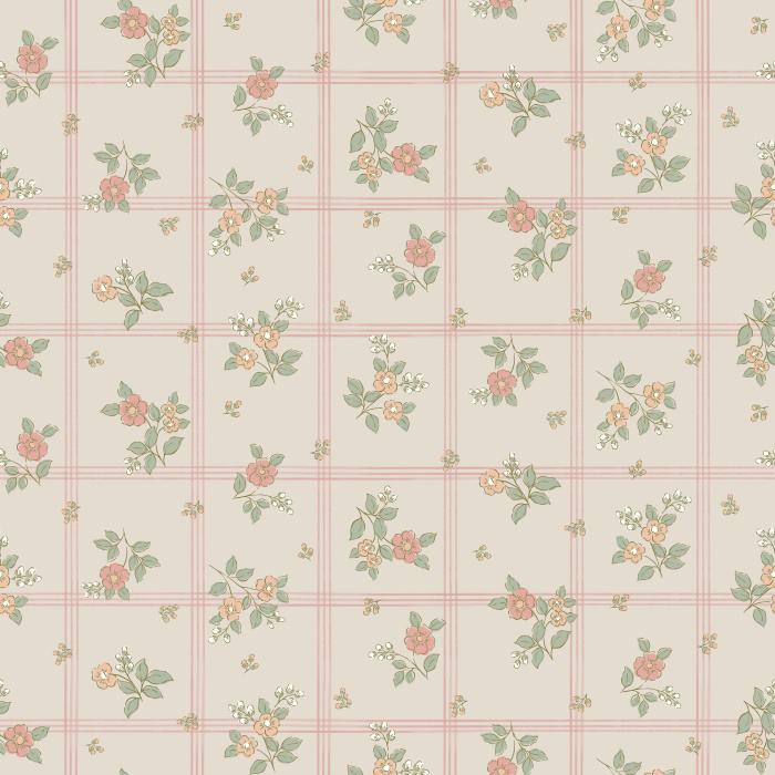 The Petal Flurry Wallpaper brings fresh vintage charm to any room with its delicate clusters of soft yellow and sage green flowers arranged in a dainty grid pattern.