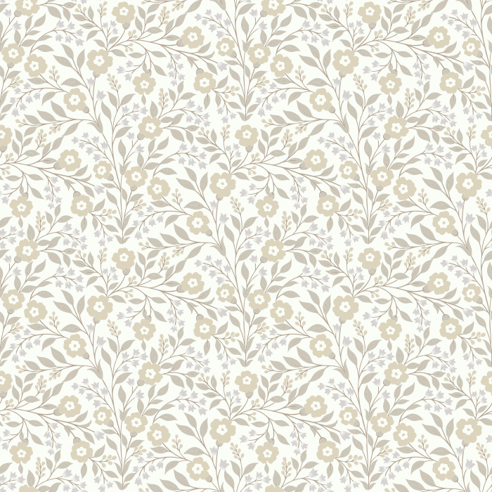 The Botanical Vine Wallpaper brings an enchanting touch of nature indoors with its deep navy backdrop adorned by winding green leaves, red berries, and dainty white blossoms.