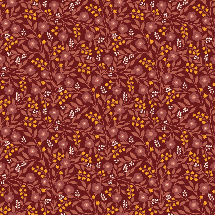 The Botanical Vine Wallpaper brings an enchanting touch of nature indoors with its deep navy backdrop adorned by winding green leaves, red berries, and dainty white blossoms.