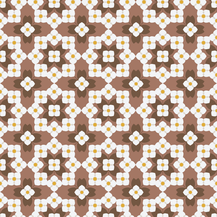 The Floral Quilt Wallpaper blends retro charm with cozy cottage warmth, featuring a geometric floral pattern in fresh shades of green and white with soft golden accents.