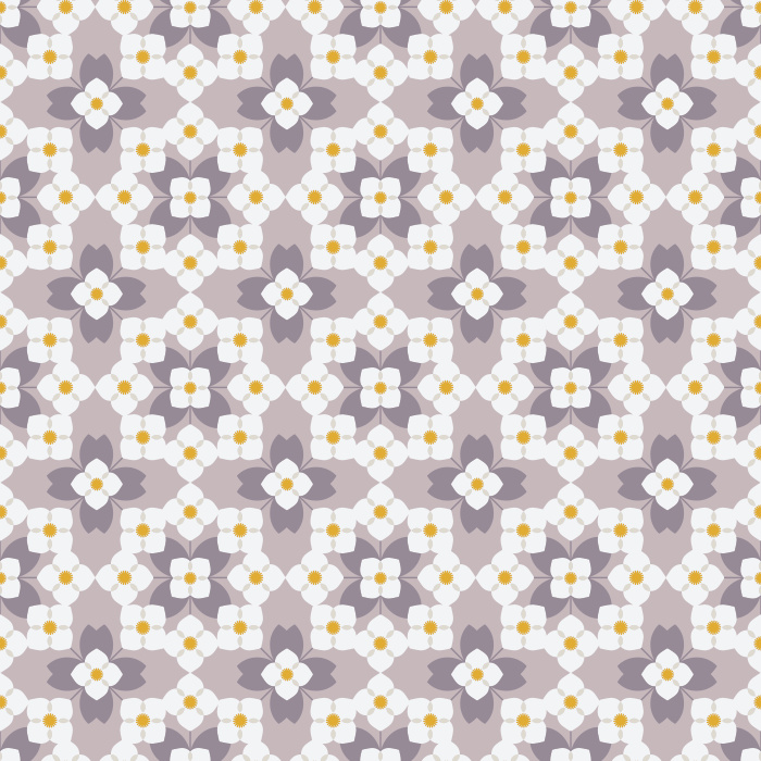 The Floral Quilt Wallpaper blends retro charm with cozy cottage warmth, featuring a geometric floral pattern in fresh shades of green and white with soft golden accents.