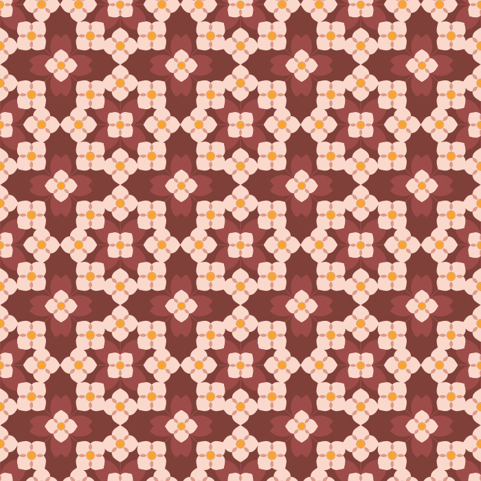 The Floral Quilt Wallpaper blends retro charm with cozy cottage warmth, featuring a geometric floral pattern in fresh shades of green and white with soft golden accents.