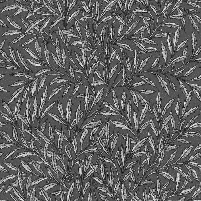 The Earthy Willow Wallpaper brings natural elegance to your space with its intricate leaf pattern in warm brown tones on a soft neutral background.