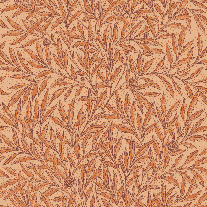 The Earthy Willow Wallpaper brings natural elegance to your space with its intricate leaf pattern in warm brown tones on a soft neutral background.