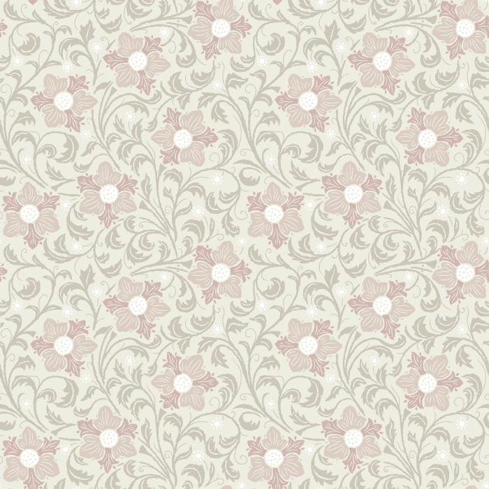 The Midnight Bloom Wallpaper captures the beauty of a moonlit garden with deep navy tones, scrolling vines, and crimson red blossoms.