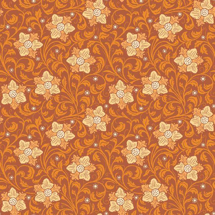 The Midnight Bloom Wallpaper captures the beauty of a moonlit garden with deep navy tones, scrolling vines, and crimson red blossoms.