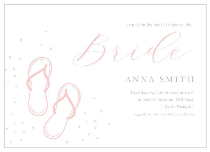 Stay classy with the Flip Flop Bridal Shower invitation. Change the colors, fonts, and even add foil in order to make this invite stand out among all the rest!
