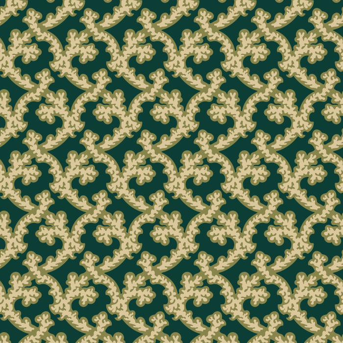 The Classical Atticus Wallpaper brings timeless refinement to your home with its intricate scrollwork pattern in warm golden ochre tones.