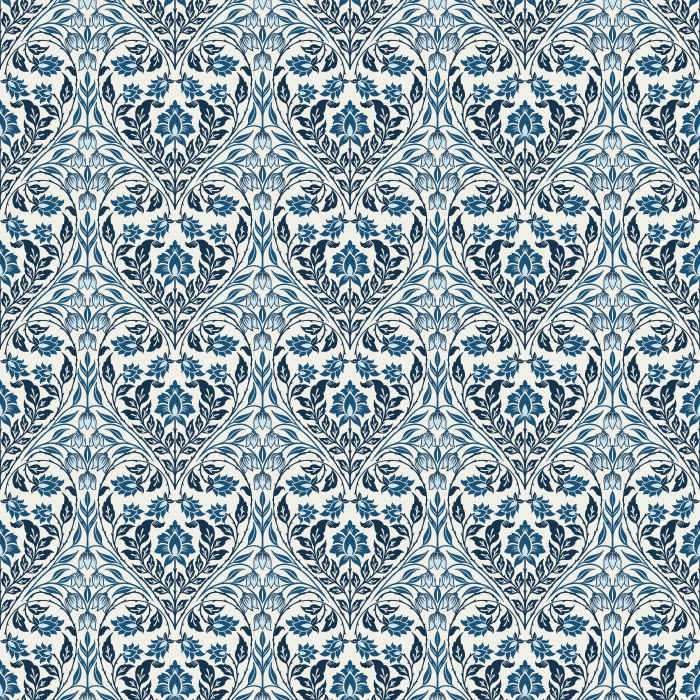 The Lush Vines Wallpaper features an intricate botanical design with cascading vines and floral details in soft rose and lavender tones against a rich forest green backdrop.