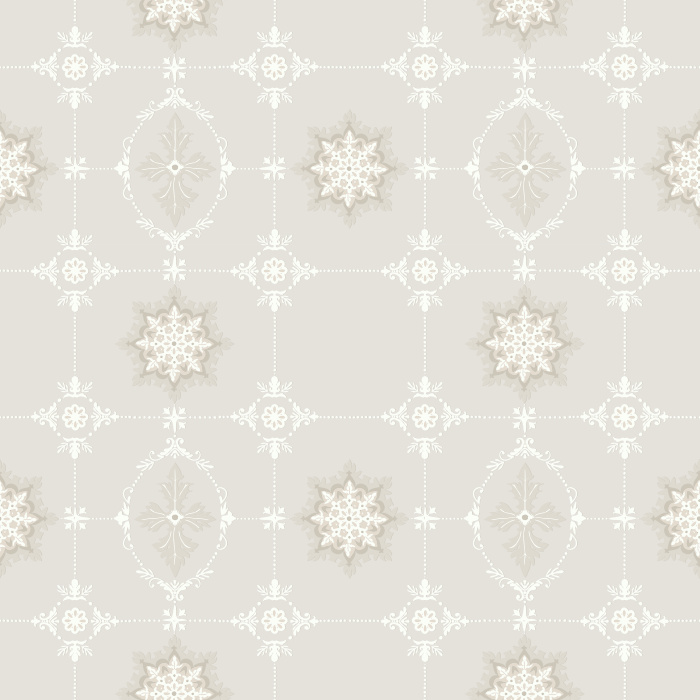 The Geometric Ornament Wallpaper showcases a refined vintage-inspired motif of navy star medallions and golden filigree accents on a muted sage green backdrop.