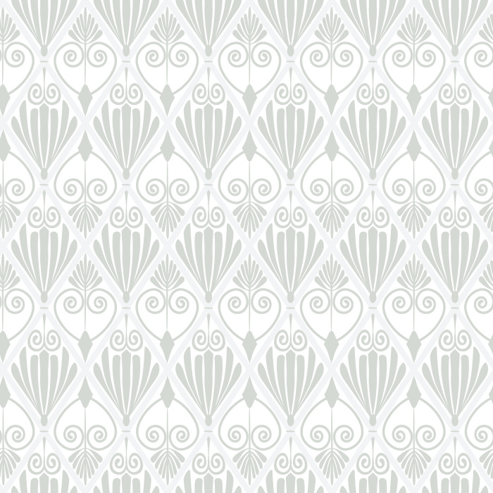 The Athenian Deco Wallpaper channels timeless Art Deco luxury with its geometric fan and scroll pattern in warm gold on a deep charcoal background.