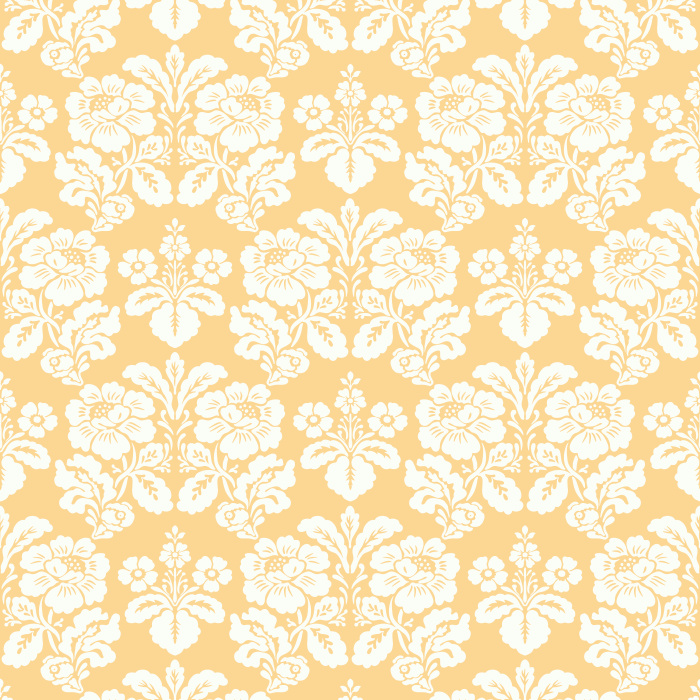 The Victorian Heritage Wallpaper captures timeless grandeur with its elegant damask-style floral motifs in ivory on a soft slate blue background.