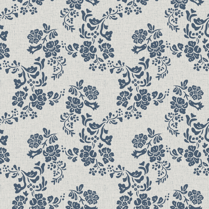 The Flock Look Wallpaper brings a refined vintage touch to your space with its soft taupe floral silhouette pattern on a textured linen-look backdrop.