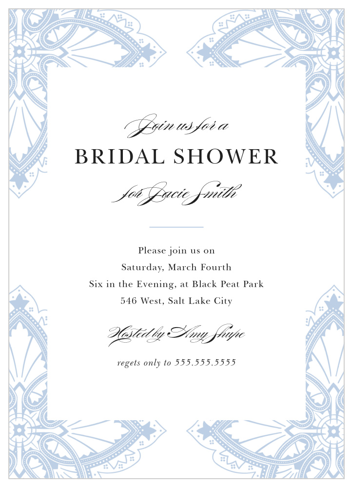 Lace Snowflakes Bridal Shower Invitations