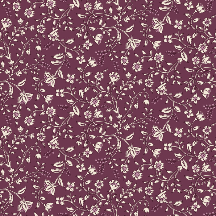 The Folk Blossoms Wallpaper captures the charm of handmade artistry with a delicate floral vine pattern in soft white against a warm honey-brown background.
