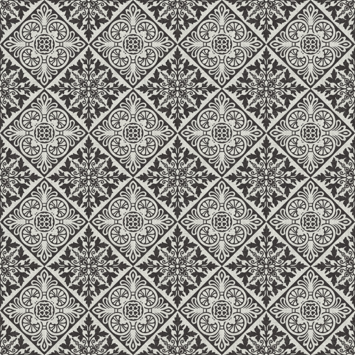 The Textured Pathways Wallpaper brings timeless sophistication to your space with its intricate diamond-tile pattern in muted blue and ivory tones.