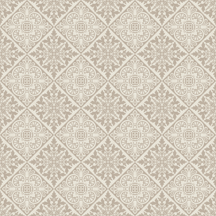 The Textured Pathways Wallpaper brings timeless sophistication to your space with its intricate diamond-tile pattern in muted blue and ivory tones.