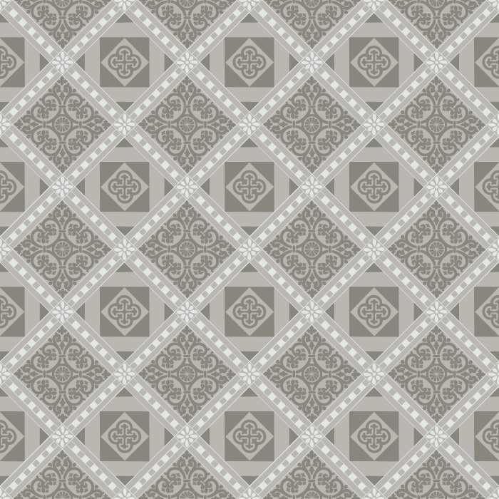 The Crafted Pavements Wallpaper brings artisan charm to your space with its geometric tile-inspired pattern in warm terracotta, cream, and muted teal tones.