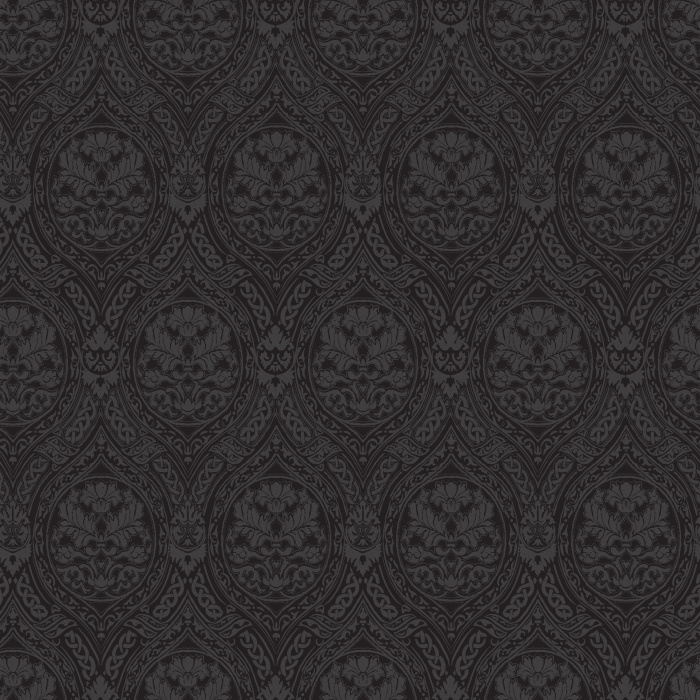 The Romantic Motif Wallpaper exudes timeless elegance with its soft taupe damask-inspired design, featuring intricate floral scrollwork on a warm cream background.