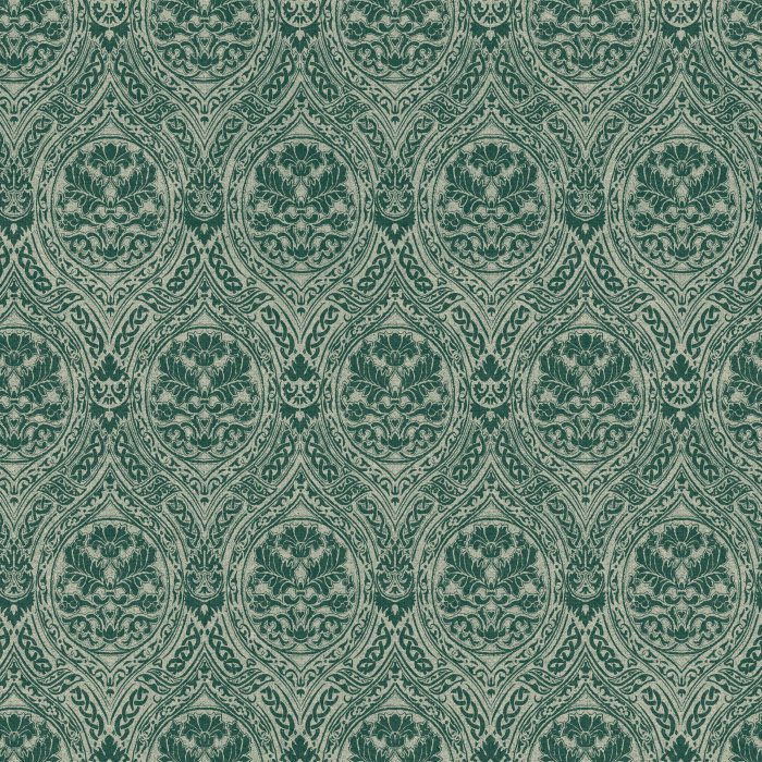 The Romantic Motif Wallpaper exudes timeless elegance with its soft taupe damask-inspired design, featuring intricate floral scrollwork on a warm cream background.