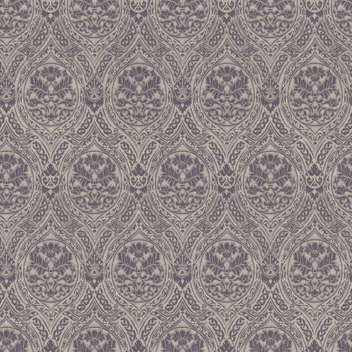 The Romantic Motif Wallpaper exudes timeless elegance with its soft taupe damask-inspired design, featuring intricate floral scrollwork on a warm cream background.